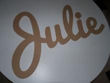 Sierlijke letters Julie